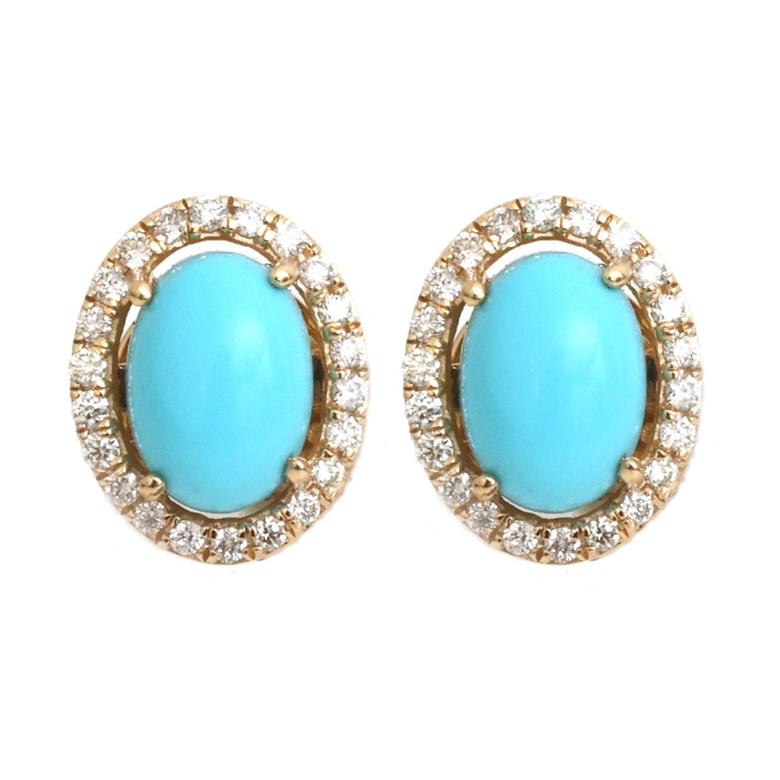 JPERG-4810/13705 Turquoise Diamond Earring | 14K