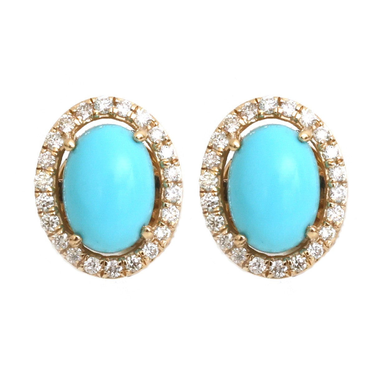JPERG-4810/13705 Turquoise Diamond Earring | 14K