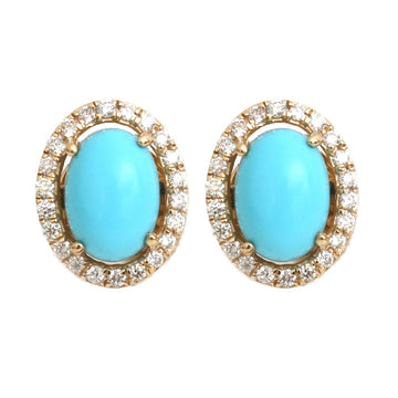 JPERG-4810/13705 Turquoise Diamond Earring | 14K