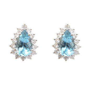 JPERG-4811/13706 Aquamarine Diamond Earring | 14K