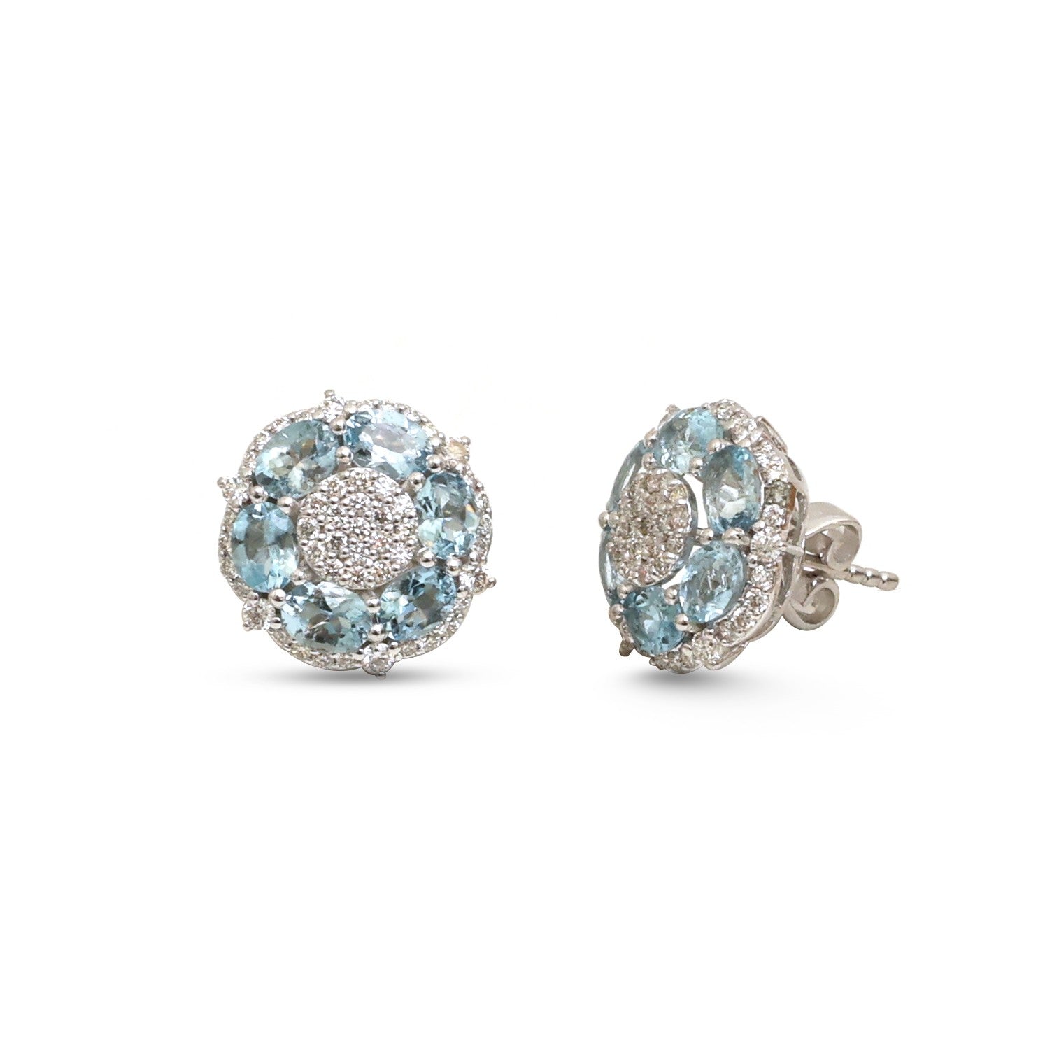 JPERG-4836/13792 Aquamarine Diamond Earring | 18K