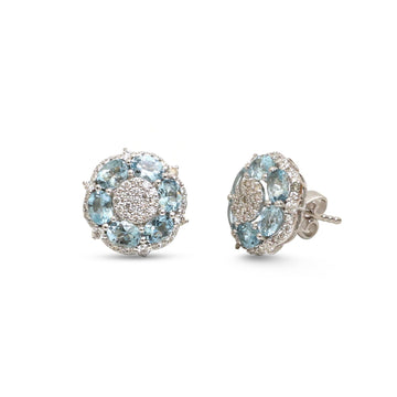 JPERG-4836/13792 Aquamarine Diamond Earring | 18K
