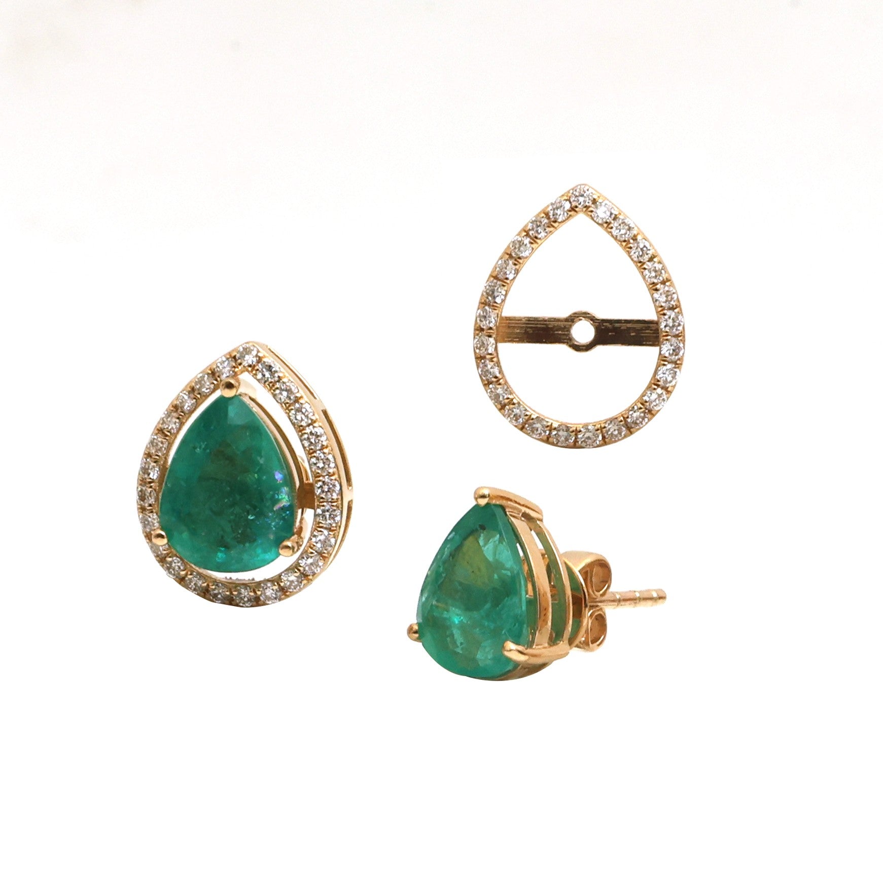 JPERG-4840/13812 Diamond Emerald Earring | 18K