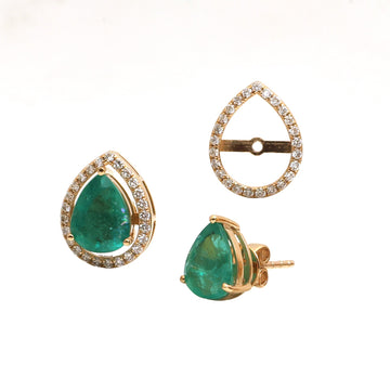 JPERG-4840/13812 Diamond Emerald Earring | 18K