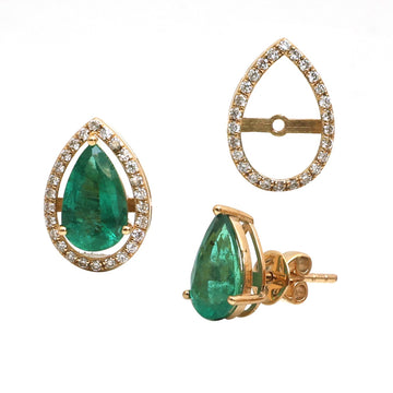 JPERG-4841/13813 Diamond Emerald Earring | 18K