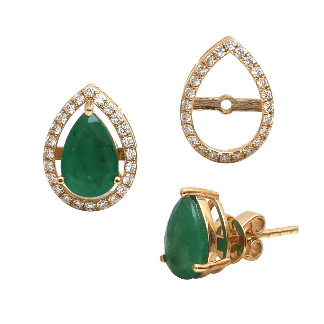 JPERG-4842/13814 Diamond Emerald Earring | 18K