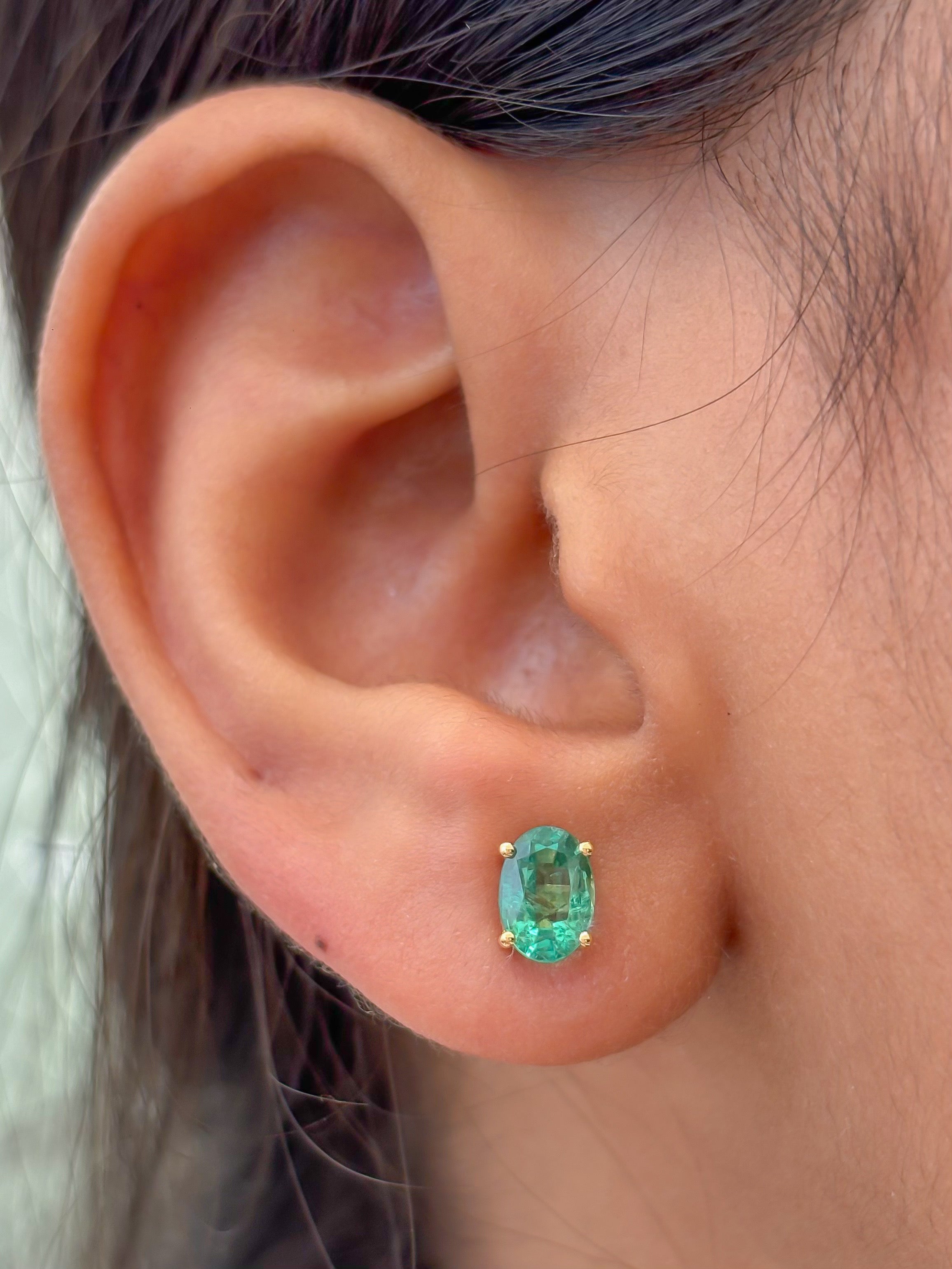JPERG-4843/13815 Diamond Emerald Earring | 18K