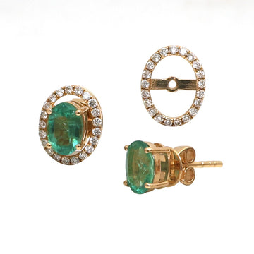JPERG-4843/13815 Diamond Emerald Earring | 18K