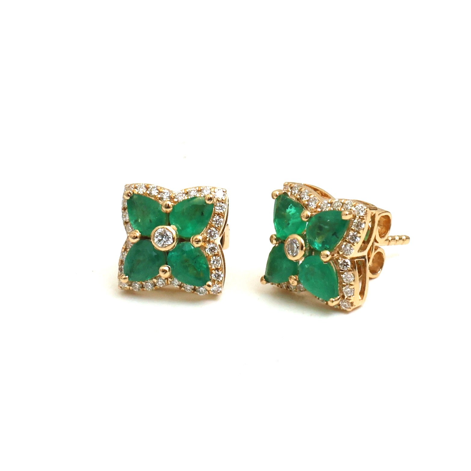 JPERG-4844/13833 Emerald Diamond Earring | 18K