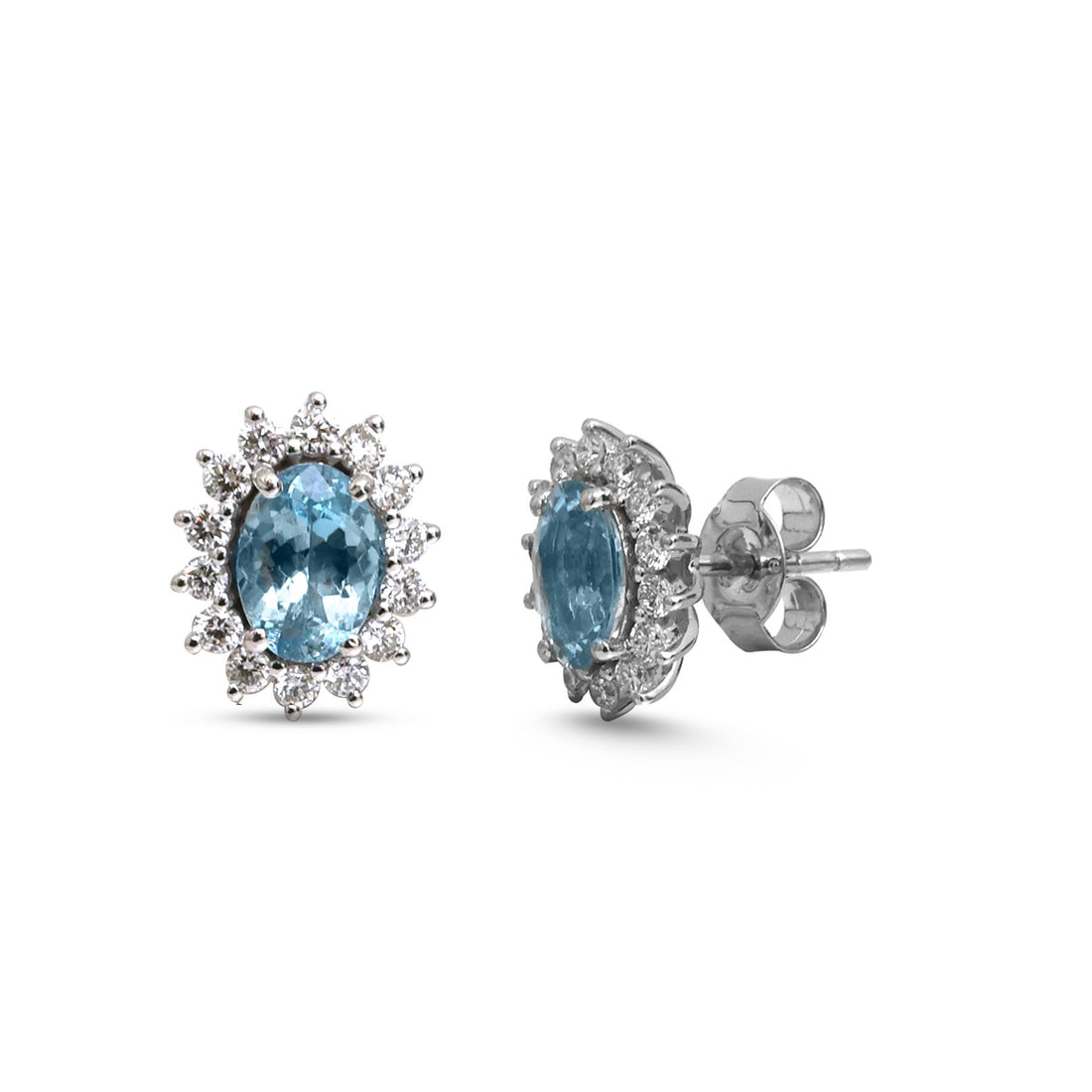 JPERG-4849/13852 Diamond Aquamarine Earring | 14K