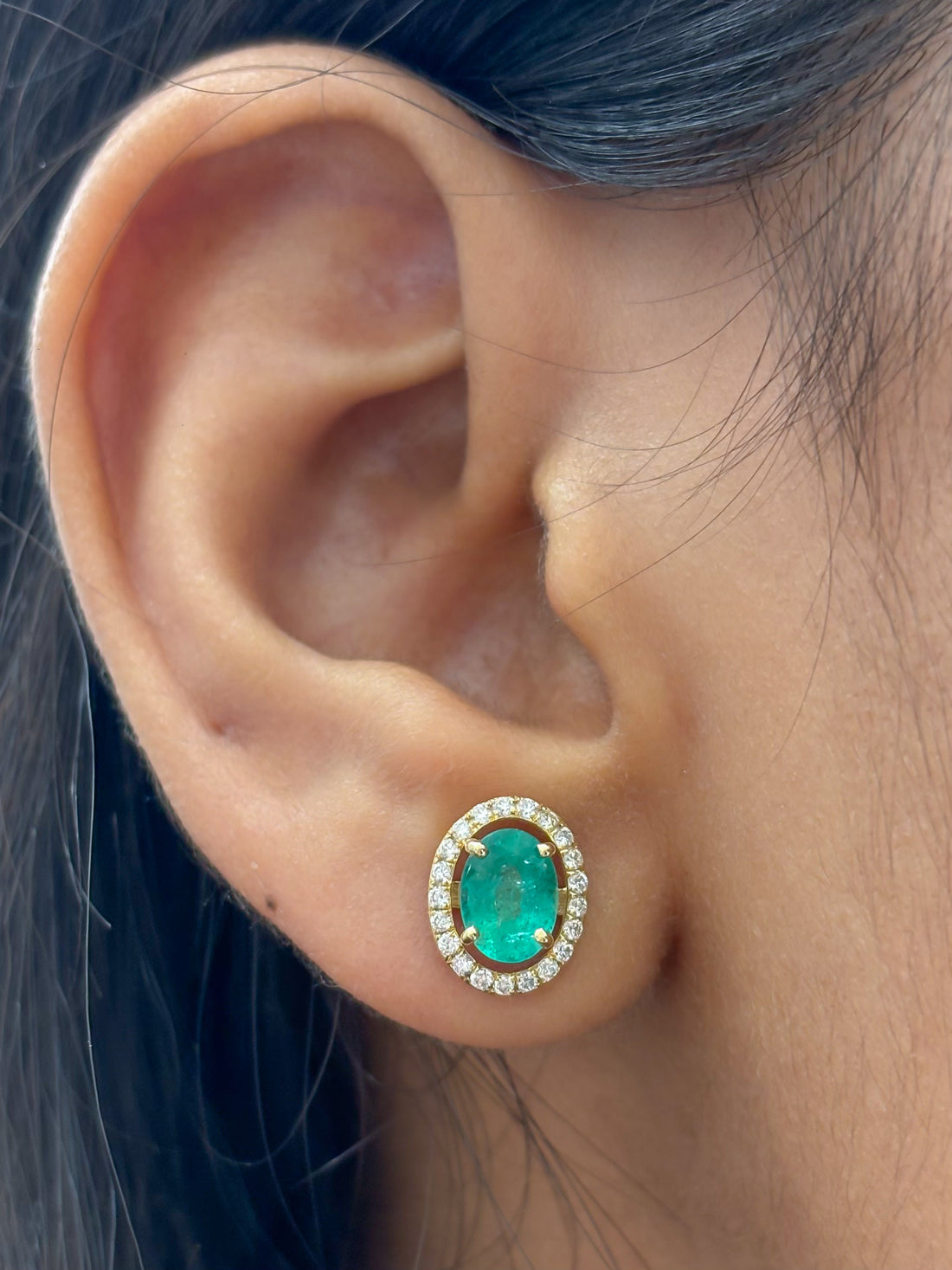 JPERG-4856/13906 Diamond Emerald Earring | 18K