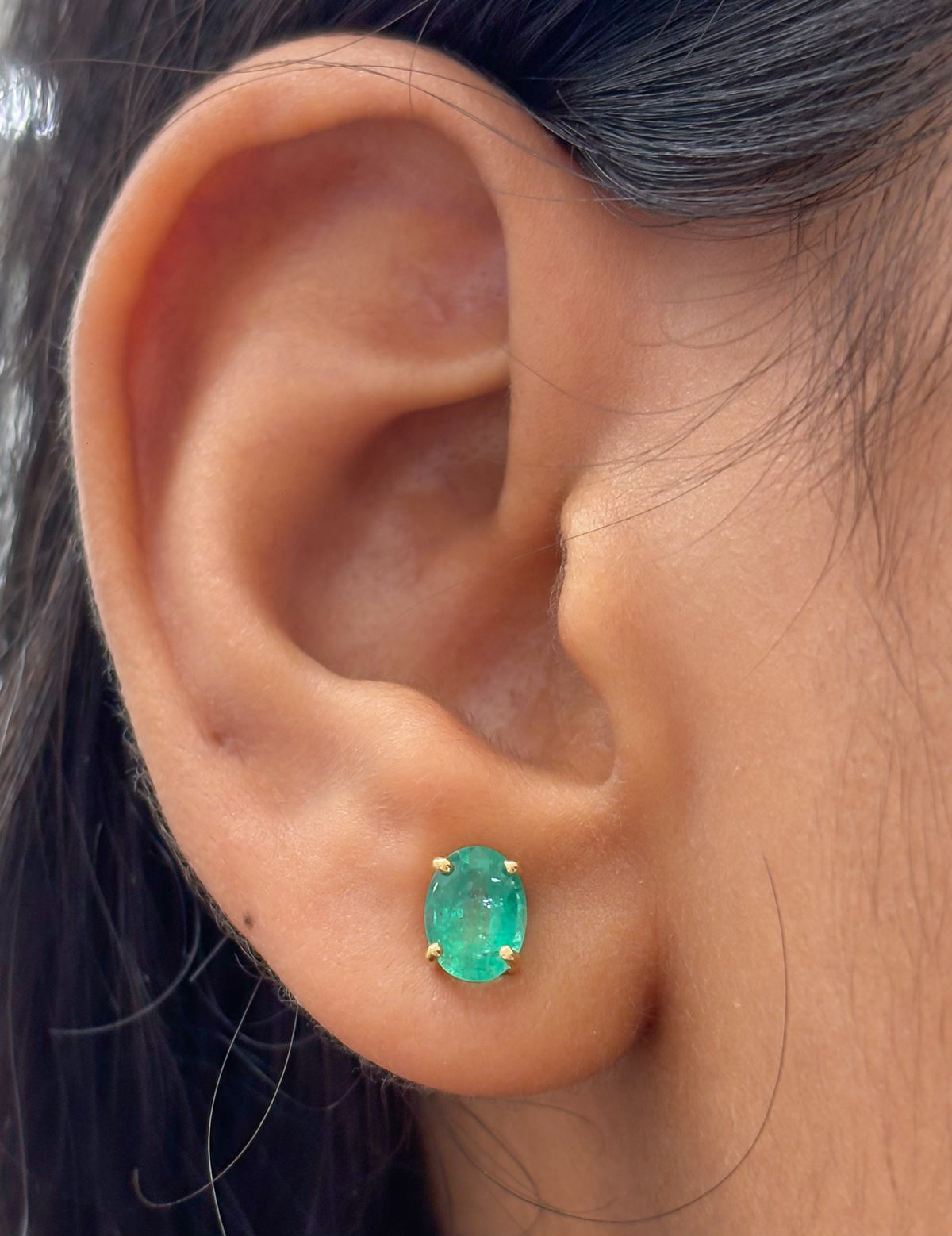 JPERG-4856/13906 Diamond Emerald Earring | 18K