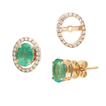 JPERG-4856/13906 Diamond Emerald Earring | 18K