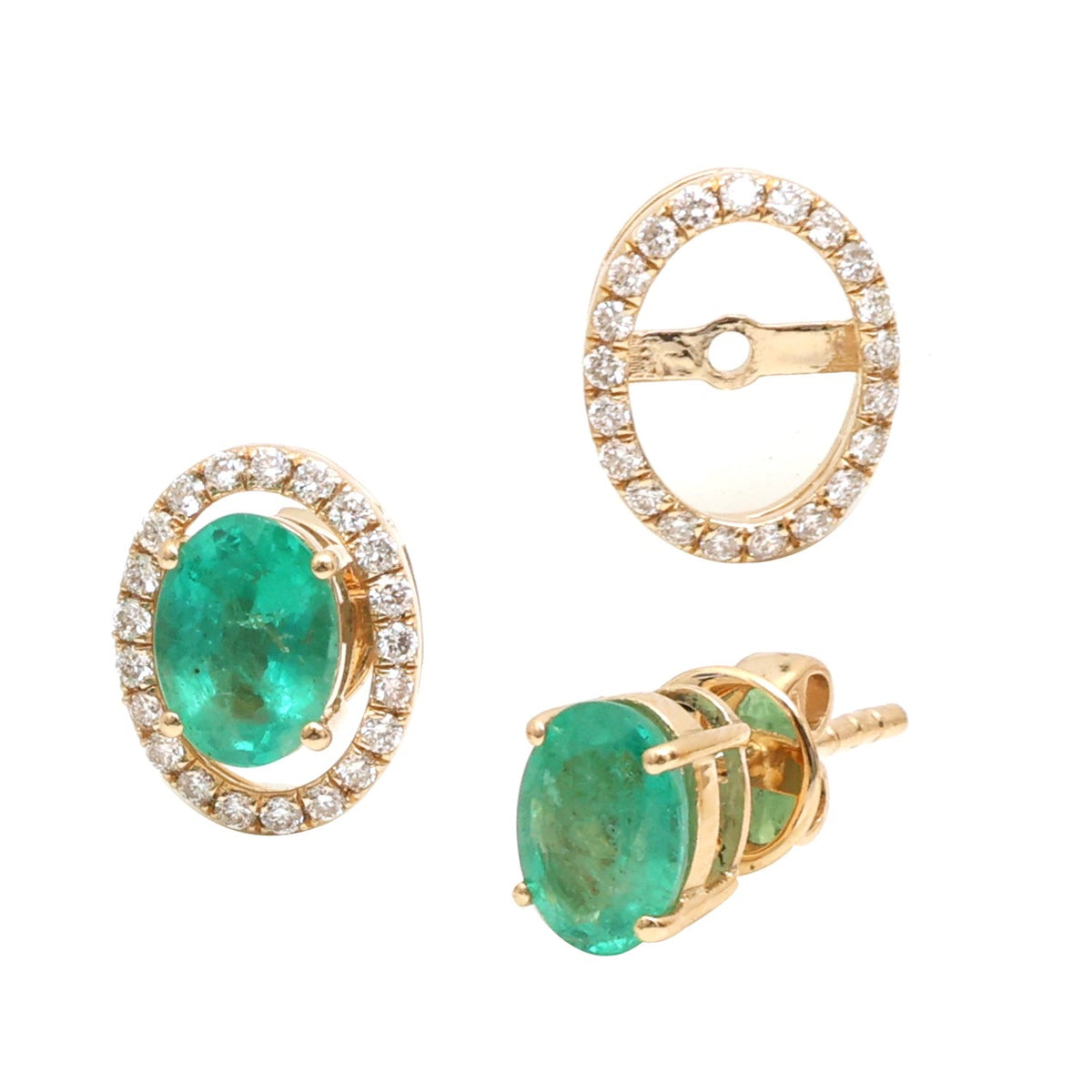 JPERG-4857/13907 Diamond Emerald Earring | 18K