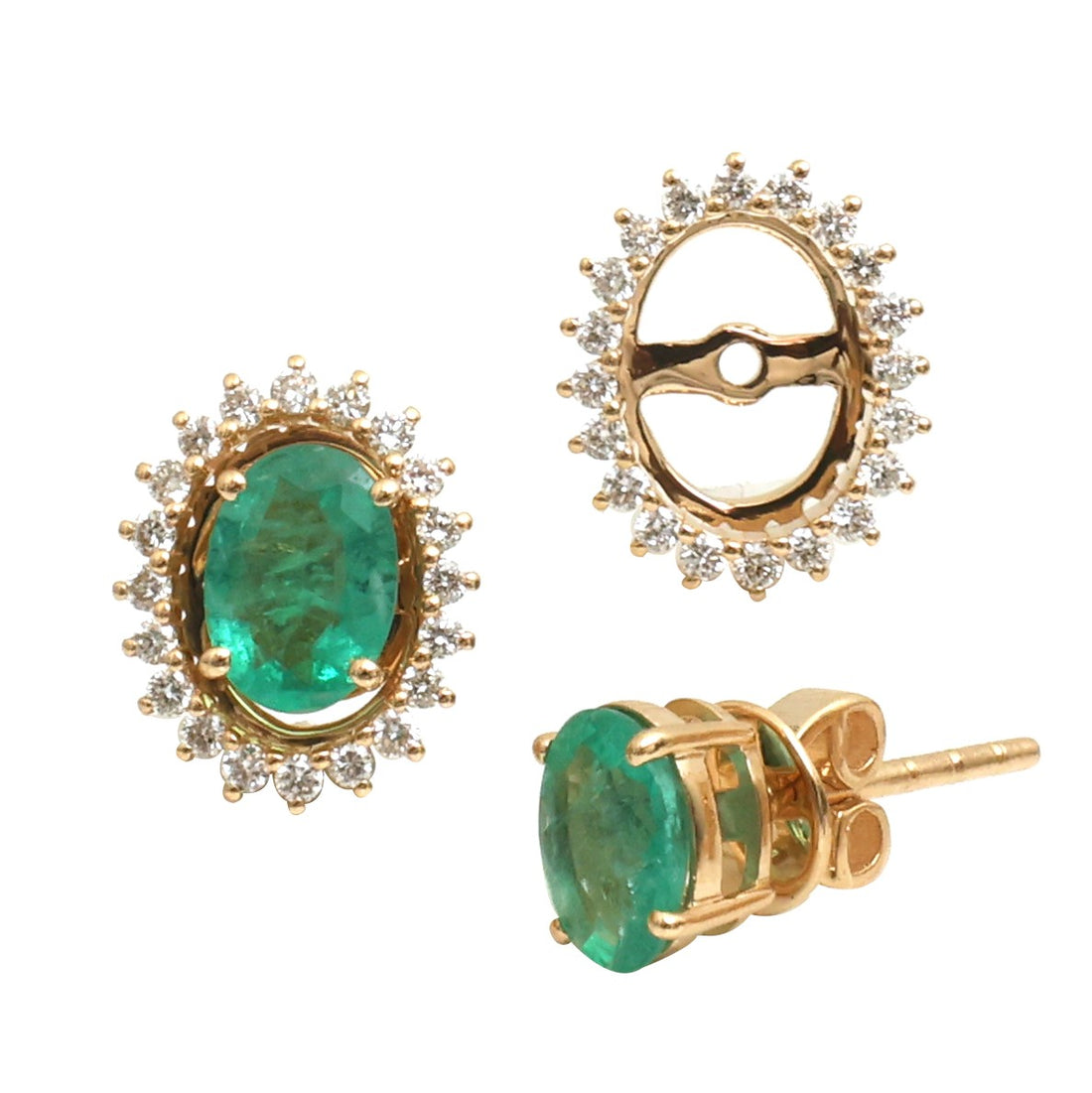 JPERG-4870/13978 Diamond Emerald Earring | 18K