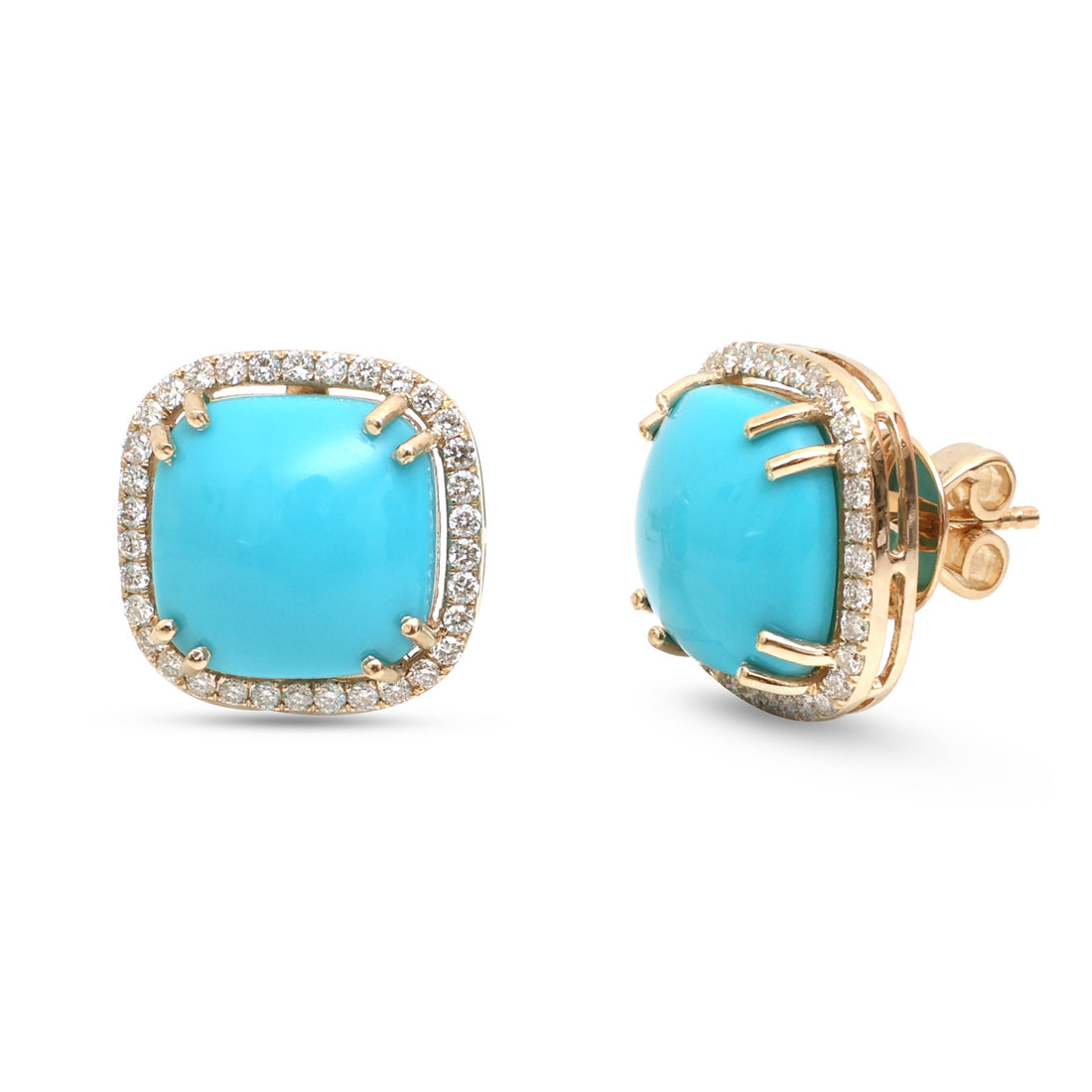 JPERG-4878/14035 Turquoise Diamond Earring | 14K