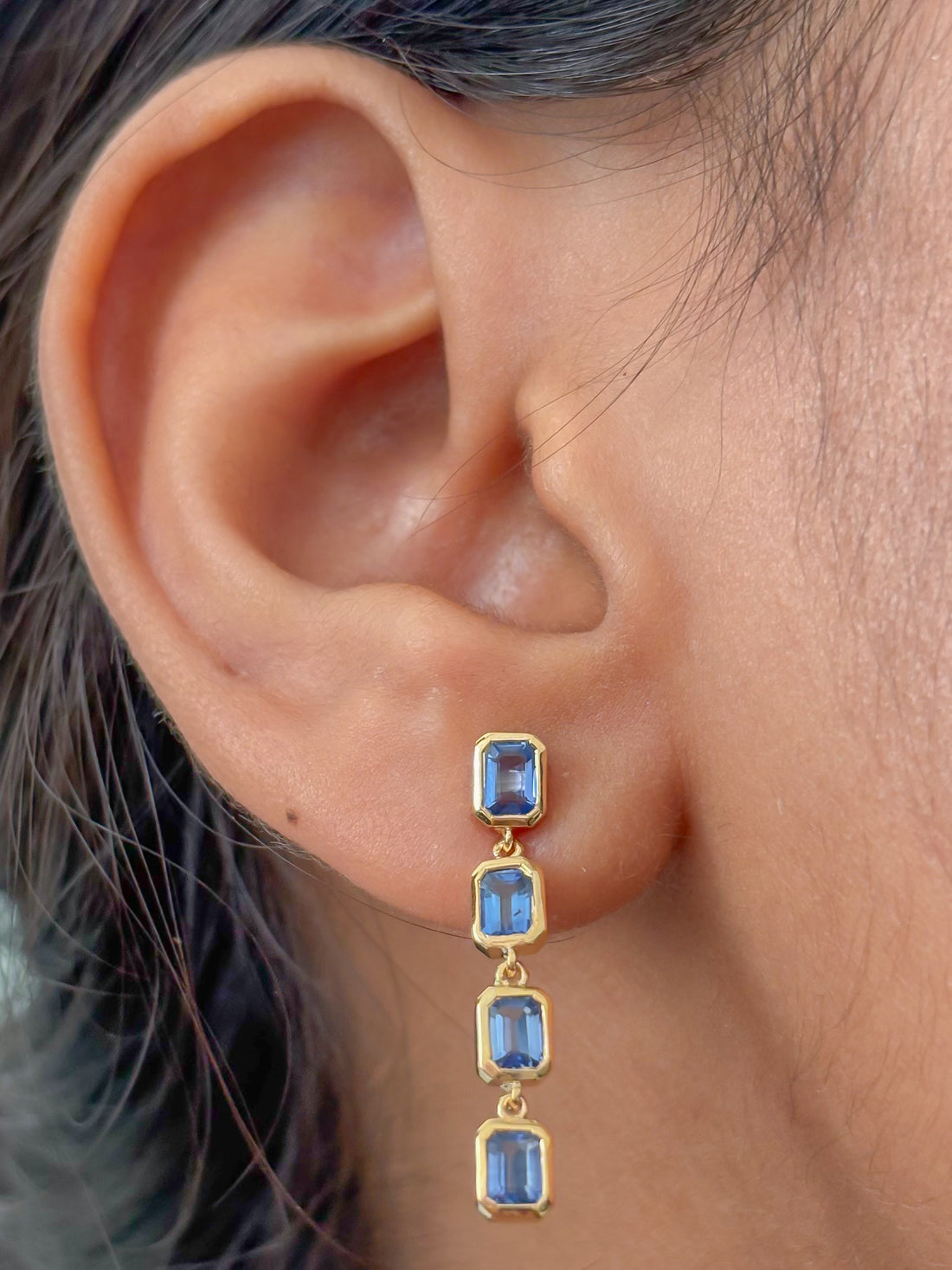 JPERG-4883/14040 Blue Sapphire Earring | 14K