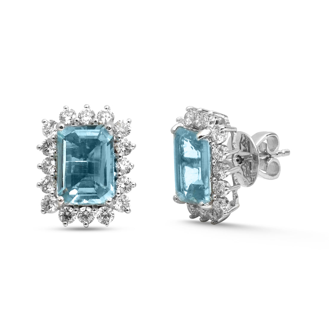 JPERG-4887/14069 Aquamarine Diamond Earring | 14K