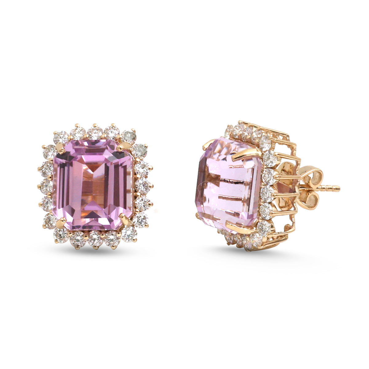 JPERG-4896/14078 Kunzite Diamond Earring | 14K
