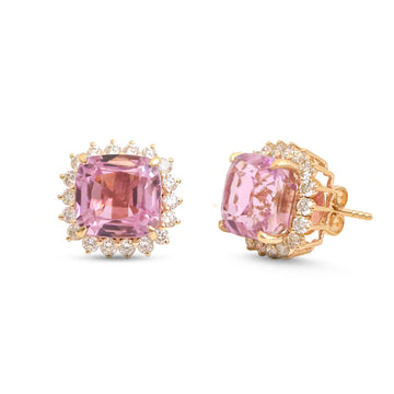 JPERG-4898/14125 Kunzite Diamond Earring | 14K