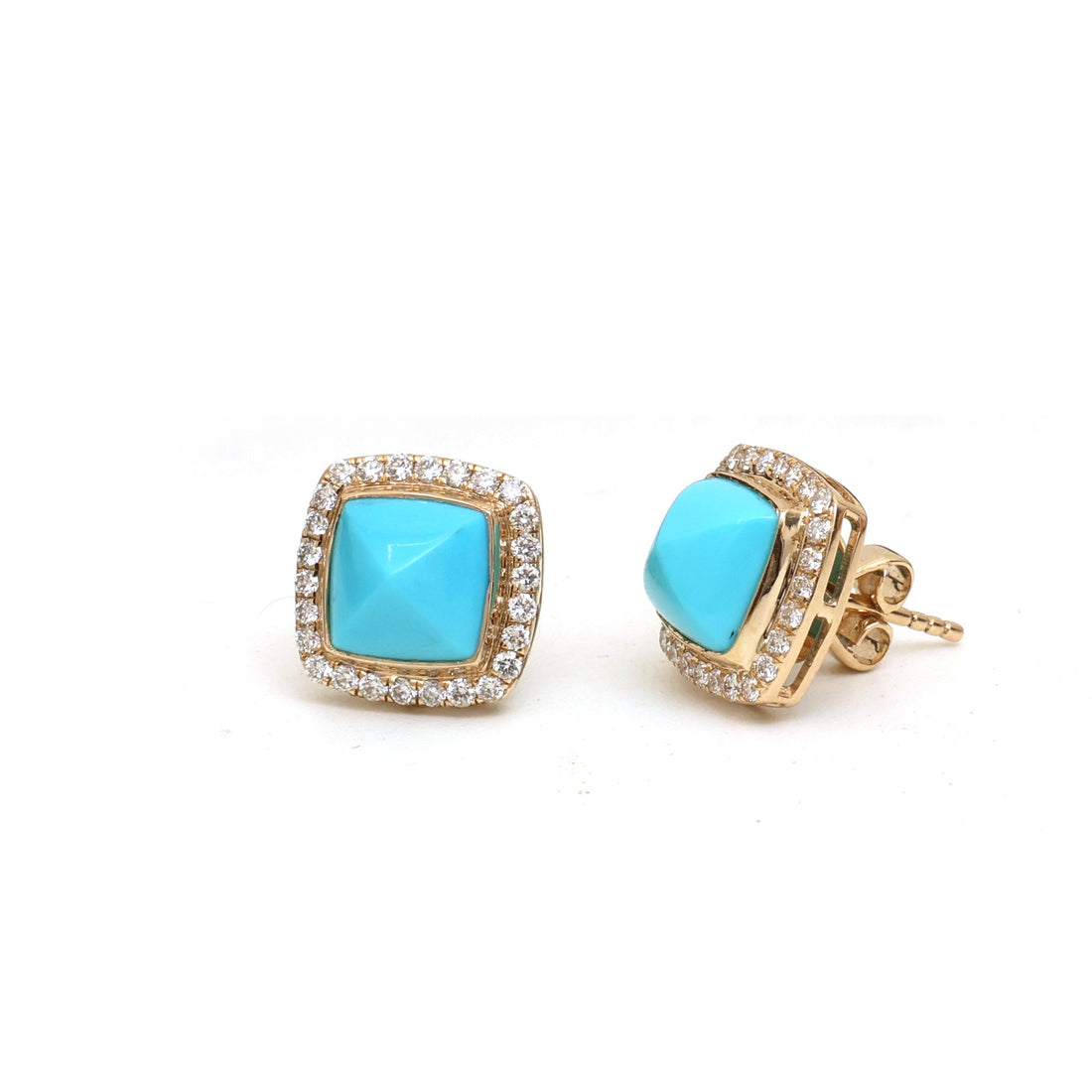 JPERG-4902/14155 Turquoise Diamond Earring | 14K