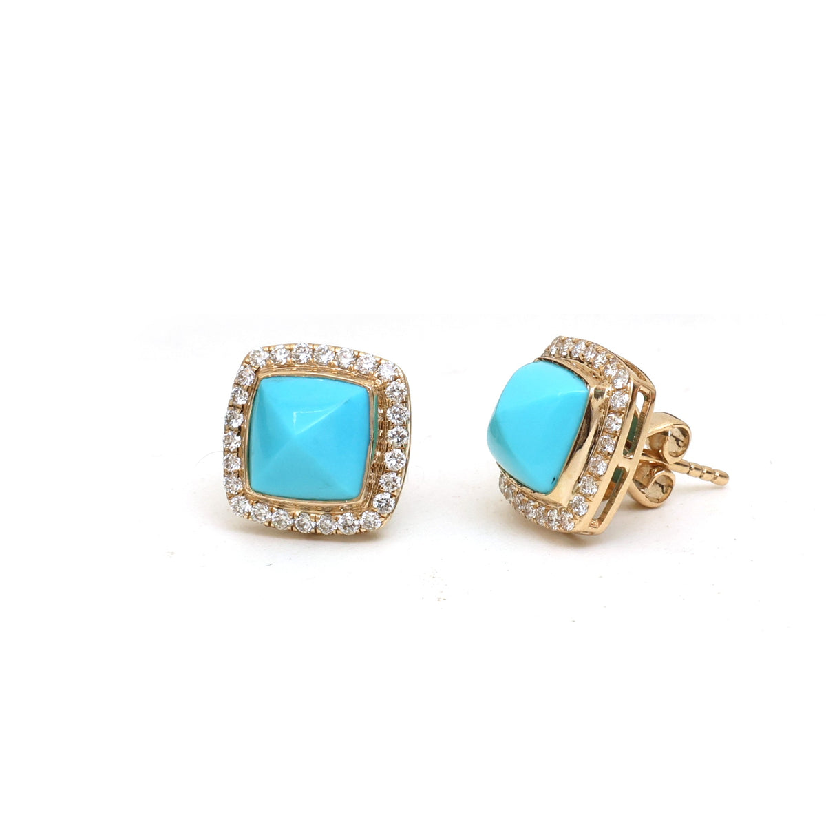 JPERG-4902/14155 Turquoise Diamond Earring | 14K