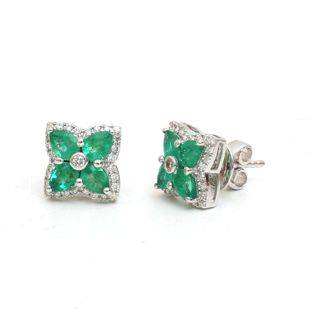 JPERG-4903/14156 Emerald Diamond Earring | 14K