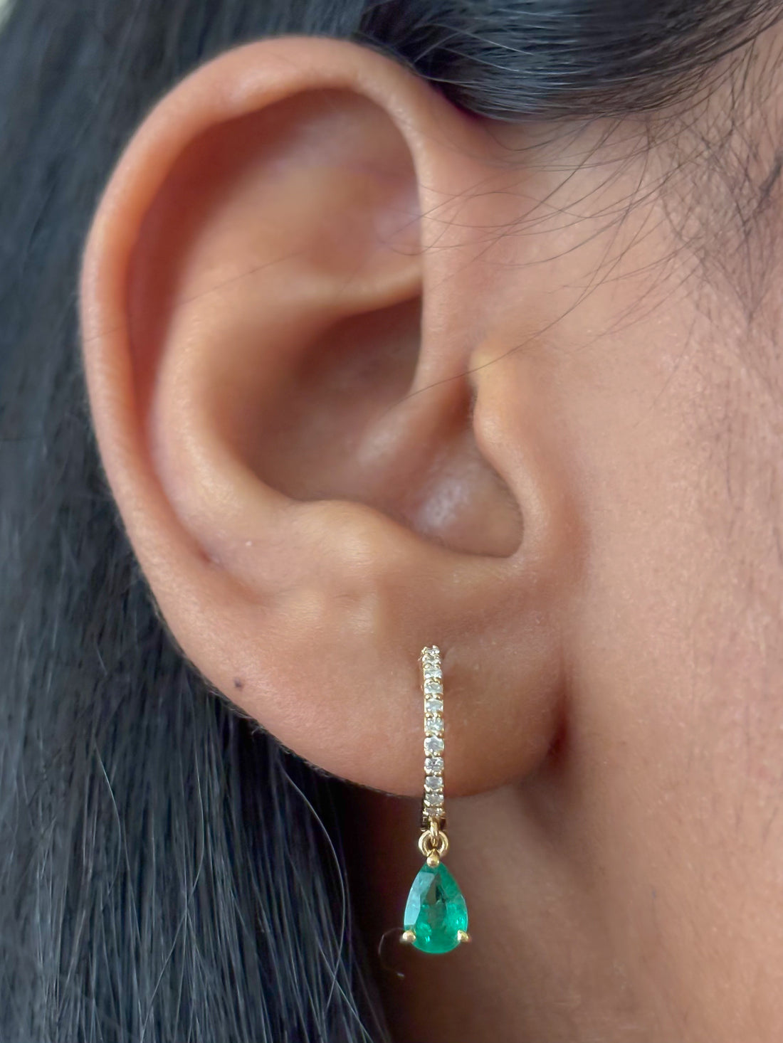 JPERG-4906/14290 Emerald Diamond Earring | 18K
