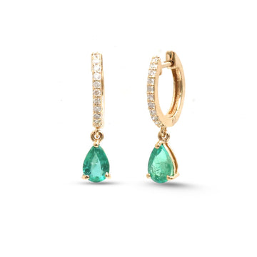 JPERG-4906/14290 Emerald Diamond Earring | 18K