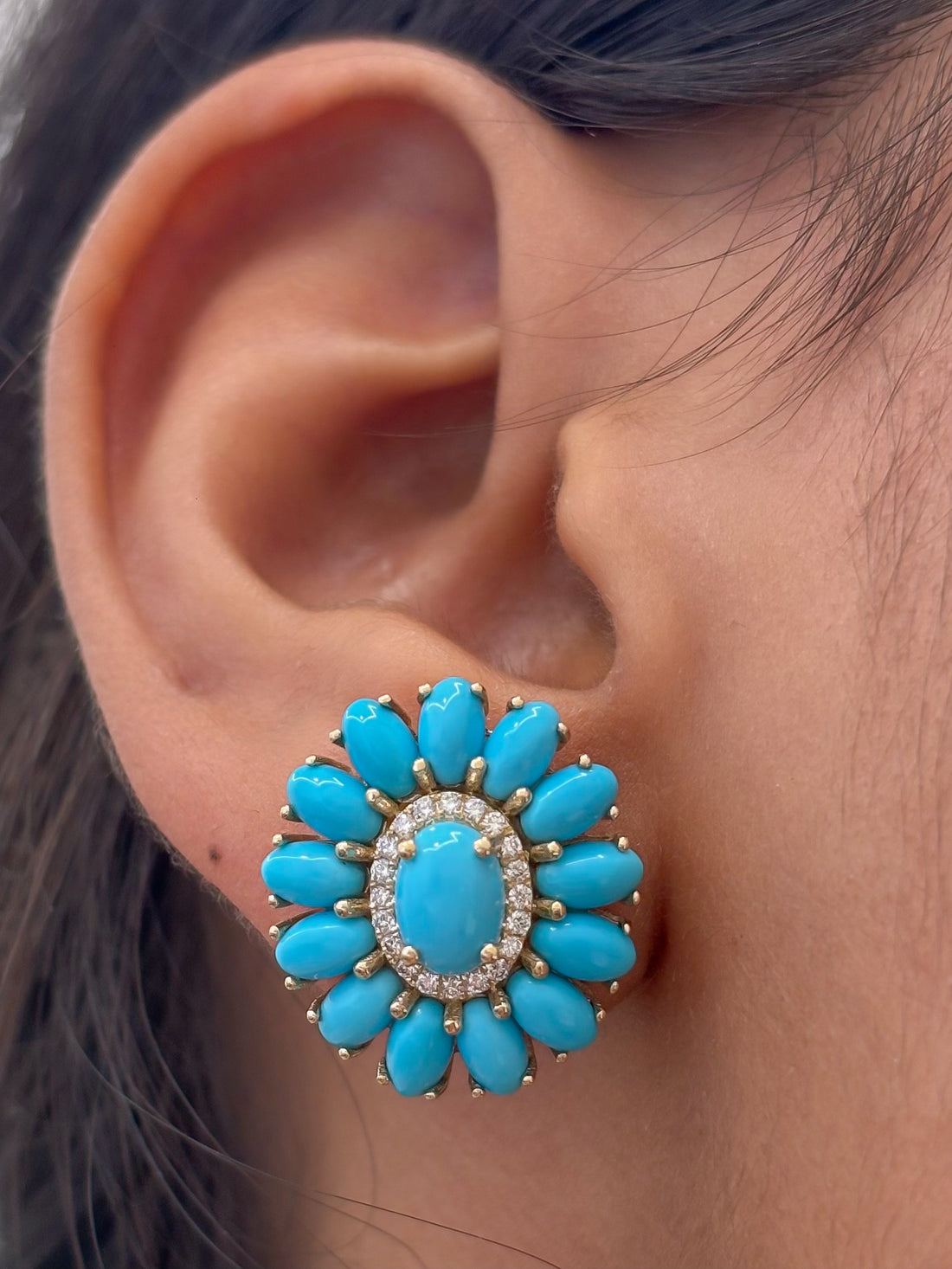 JPERG-4912/14328 Turquoise Earring | 14K