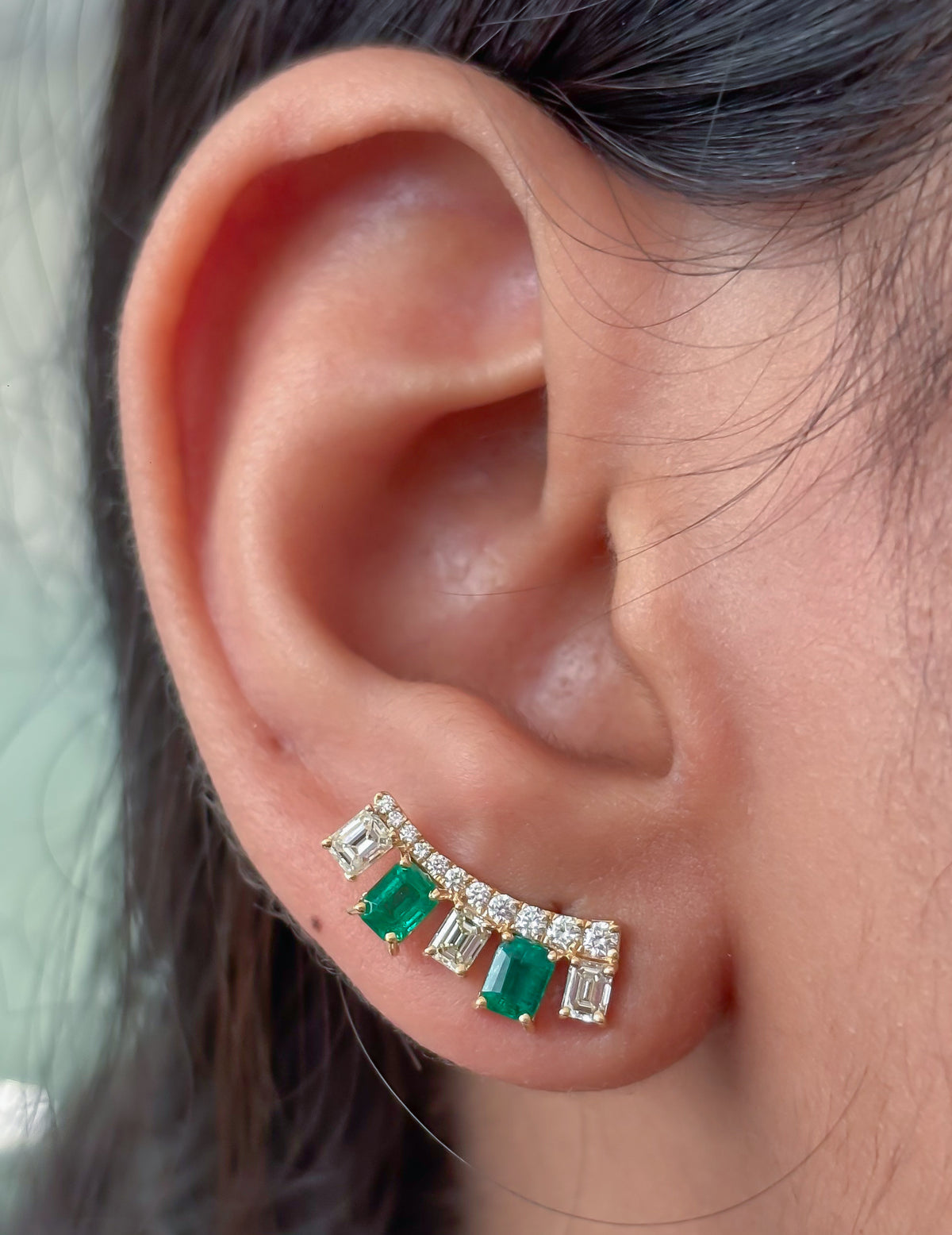 JPERG-4923/14384 Diamond Emerald Earring | 18K