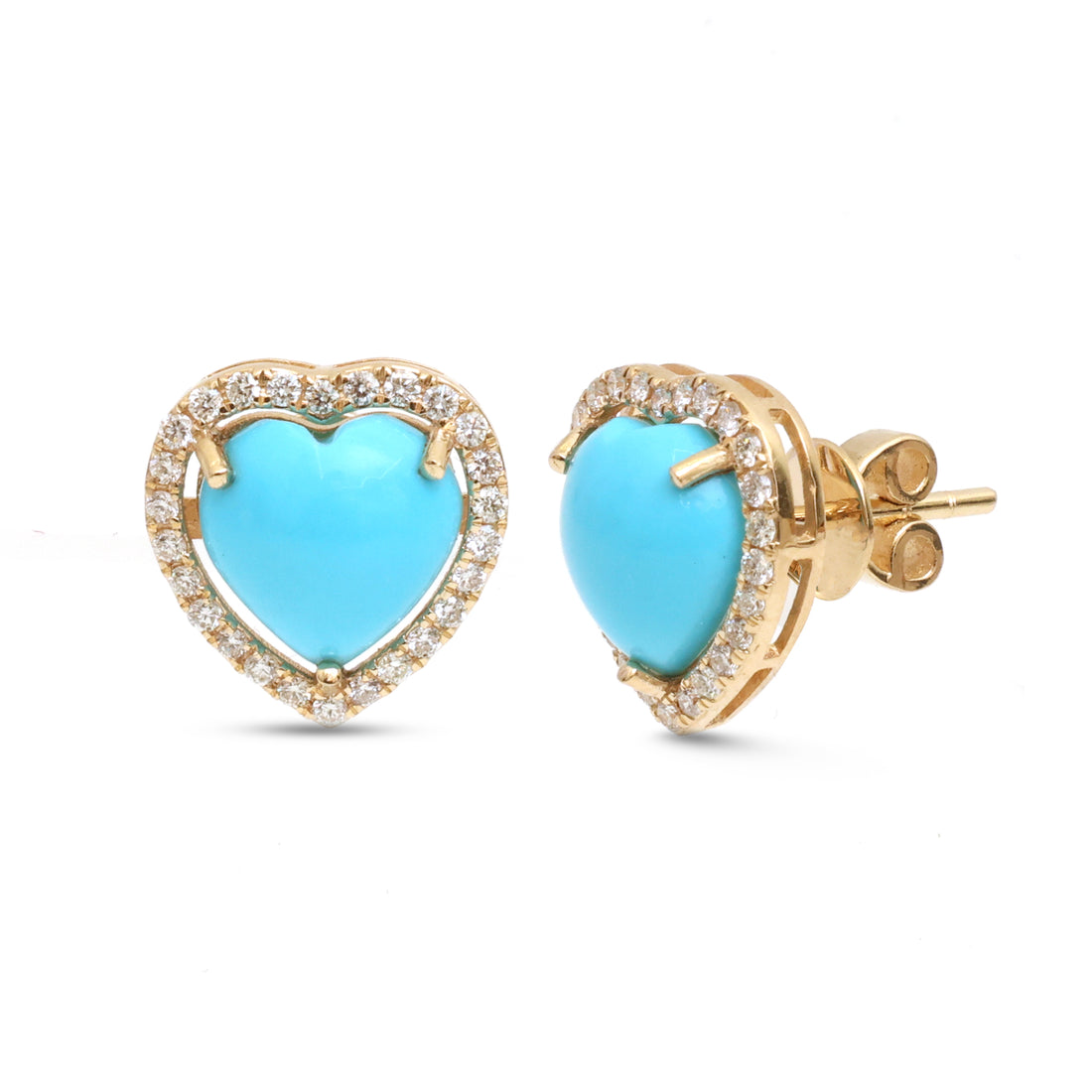 JPERG-4924/14404 Turquoise Diamond Earring | 14K