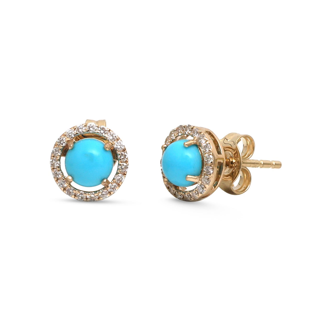 JPERG-4928/14472 Turquoise Diamond Earring | 14K