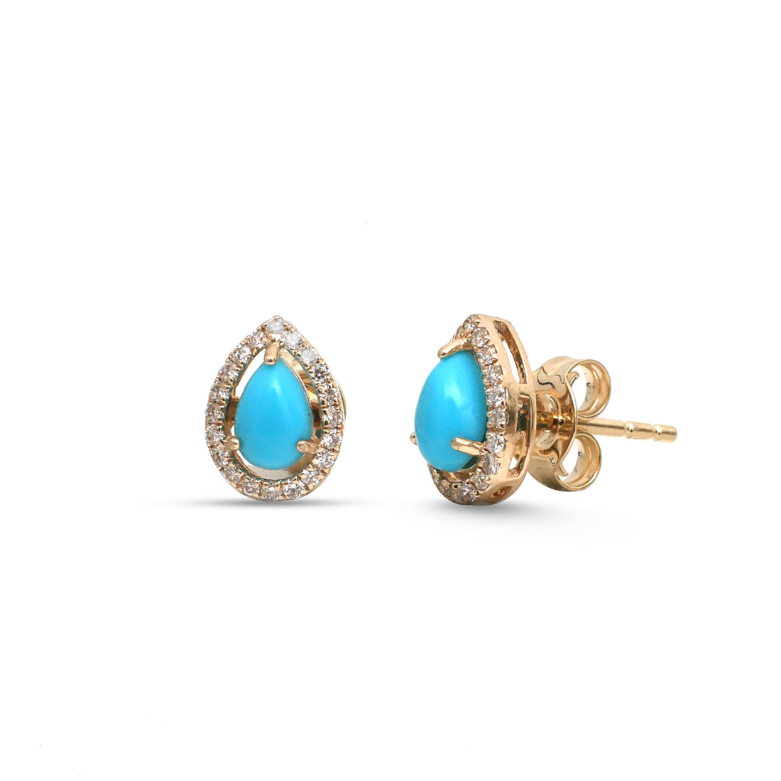 JPERG-4936/14480 Turquoise Diamond Earring | 14K