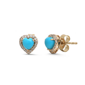 JPERG-4937/14481 Turquoise Diamond Earring | 14K