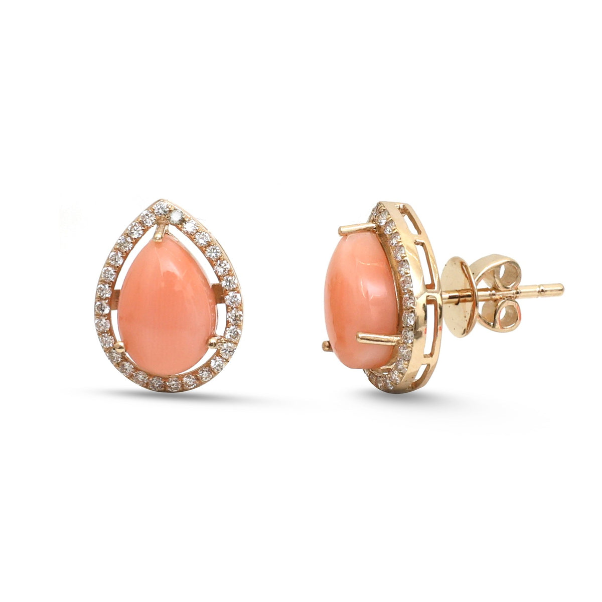 JPERG-4940/14484 Coral Diamond Earring | 14K