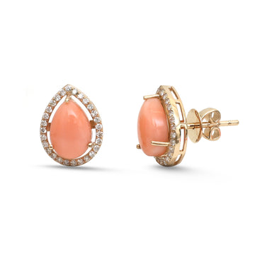 JPERG-4940/14484 Coral Diamond Earring | 14K