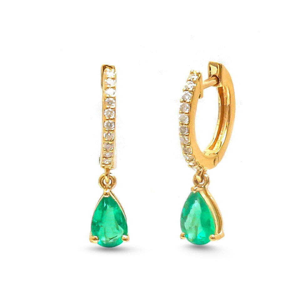JPERG-4956/14568 Emerald Diamond Earring | 18K