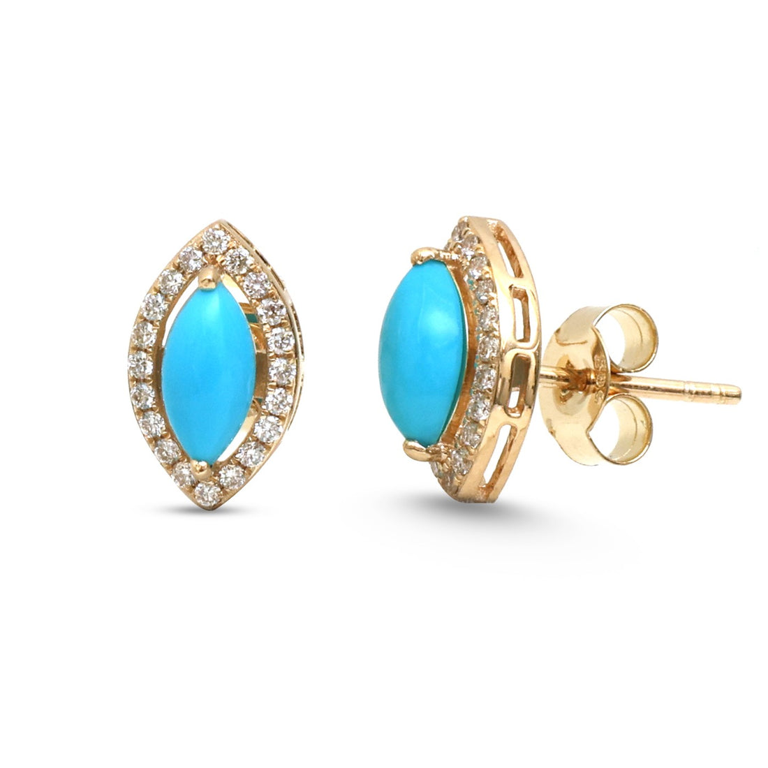 JPERG-4958/14594 Diamond Turquoise Earring | 14K