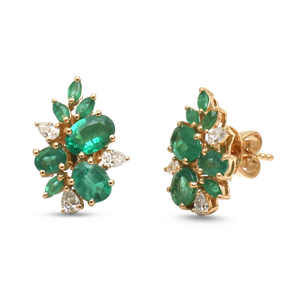 JPERG-4976/14700 Diamond Emerald Earring | 18K
