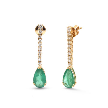 JPERG-4978/14702 Emerald Diamond Earring | 18K