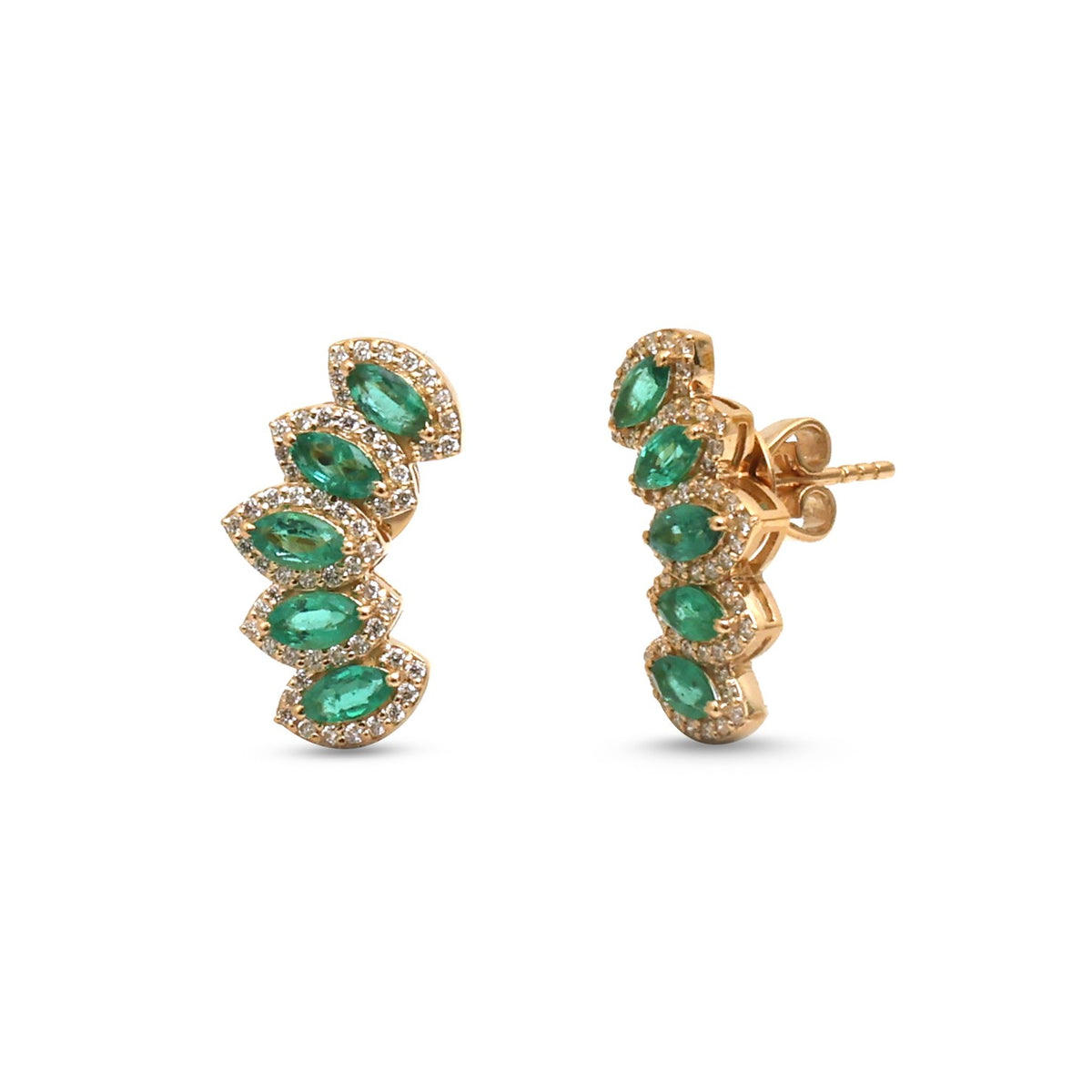 JPERG-4979/14703 Emerald Diamond Earring | 18K