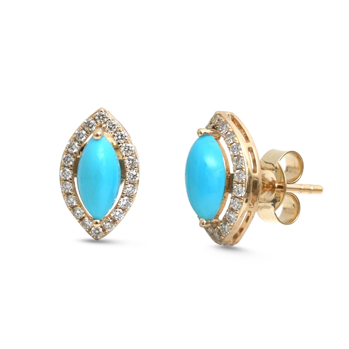 JPERG-4983/14833 Diamond Turquoise Earring | 14K