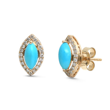 JPERG-4983/14833 Diamond Turquoise Earring | 14K