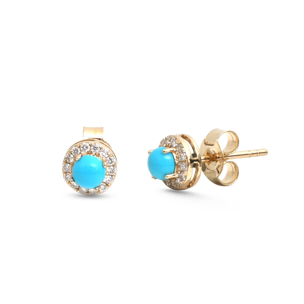 JPERG-4986/14836 Diamond Turquoise Earring | 14K
