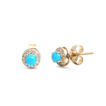 JPERG-4987/14837 Diamond Turquoise Earring | 14K