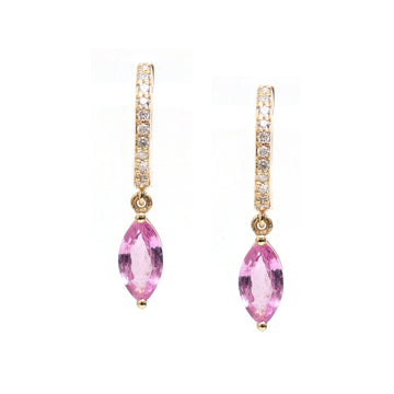 JPERG-541/2939 Pink Sapphire Hoops  Earring | 18K