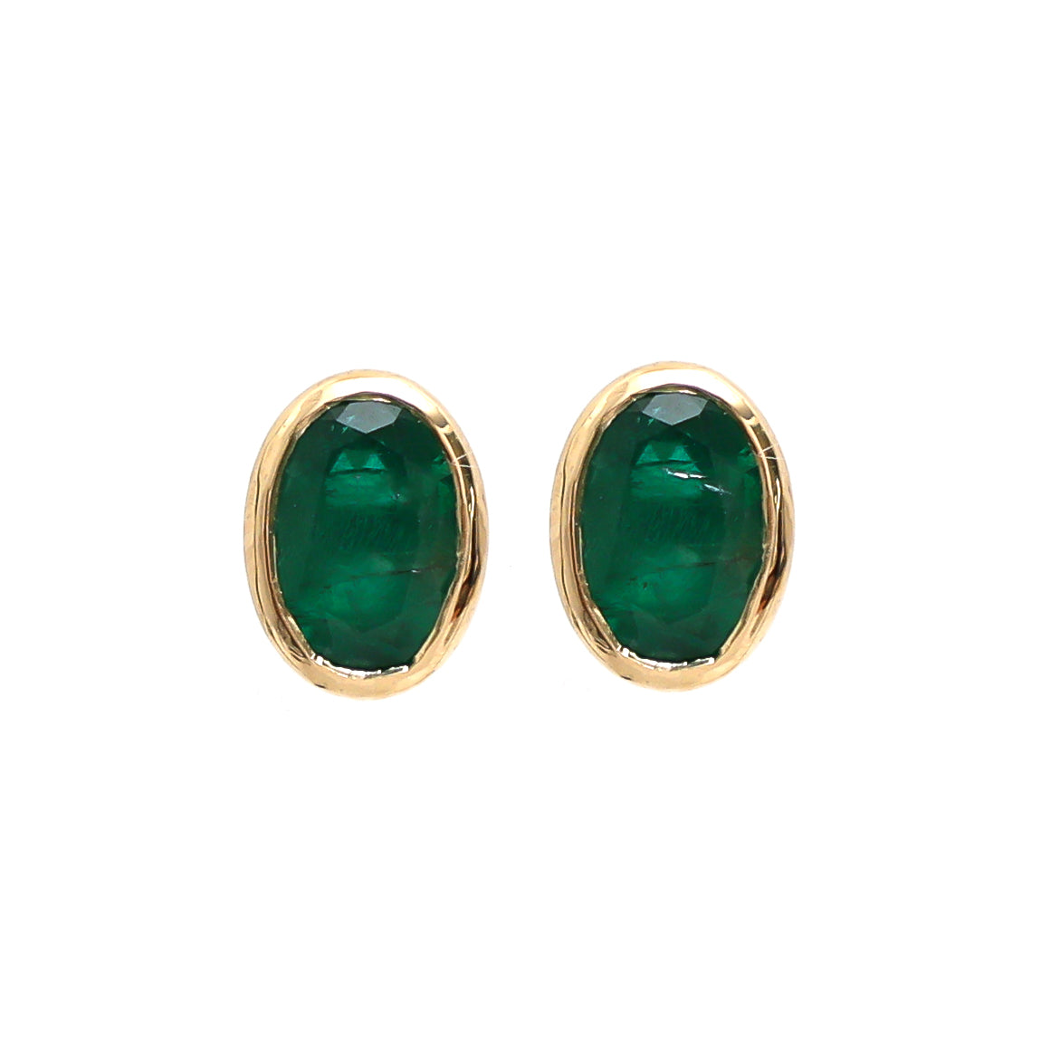 JPERG-545/2943 Emerald Oval  Studs Earring | 18K