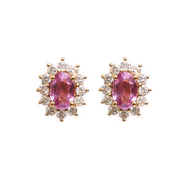 JPERG-589/3290 Pink Sapphire Earring | 18K
