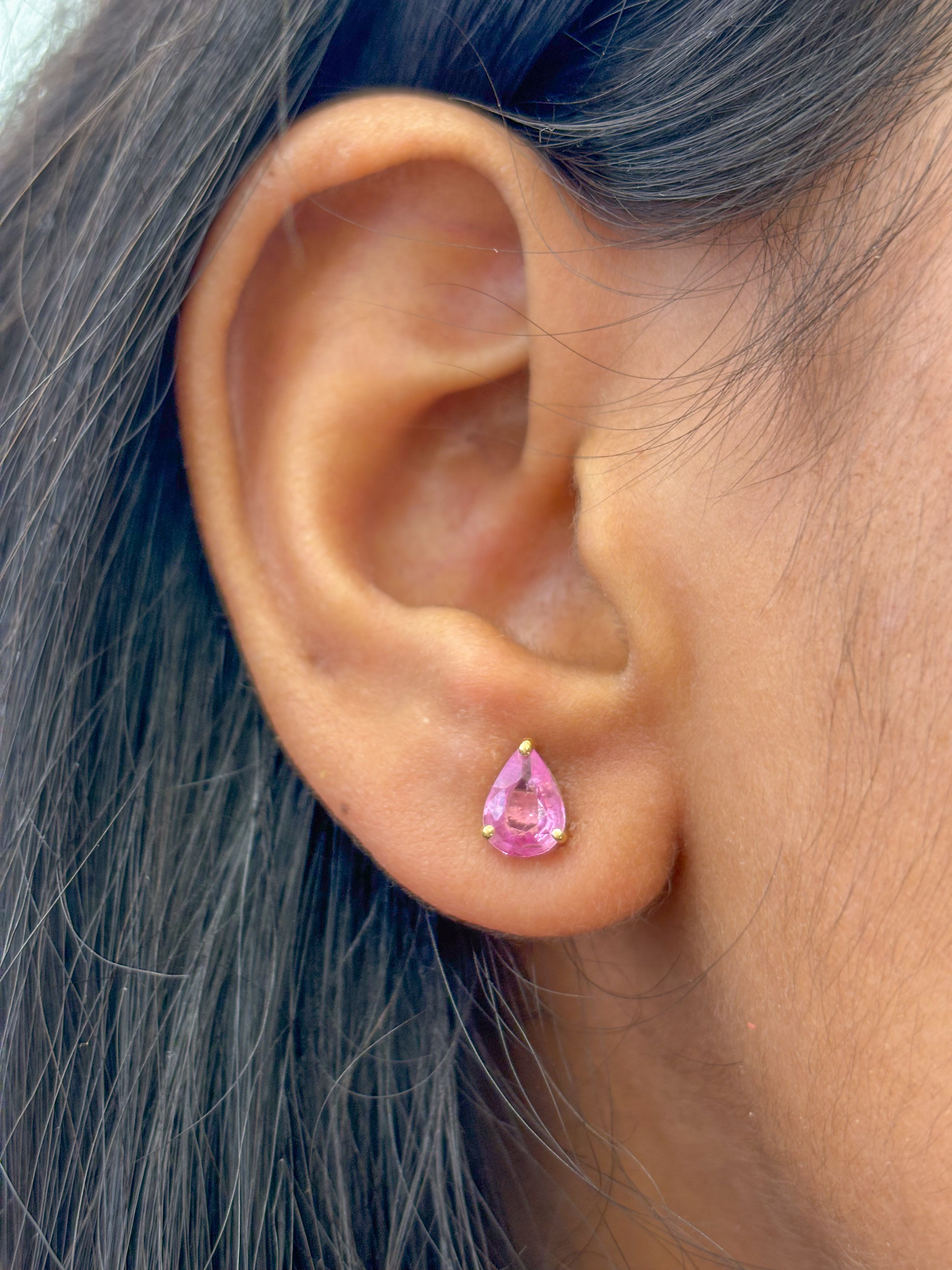 JPERG-591/3292 Pink Sapphire Earring | 18K
